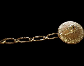 Vintaje Baldachin aus massiv Bronze komplett mit Kette für Kronleuchter