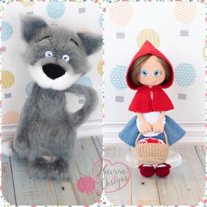 The Little Red Riding Hood and The Big Bad Wolf - CROCHET Fairy Tale PATTERN / Amigurumi PDF Tutorial