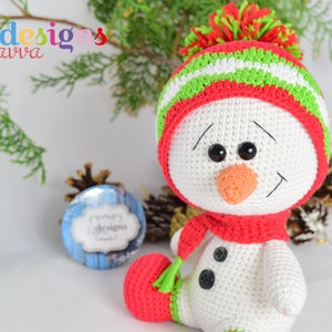 Cute Snowman Christmas Decoration, Snowman Crochet Pattern, Crochet Patterns, Amigurumi Pattern,Crochet Patterns Amigurumi image 1