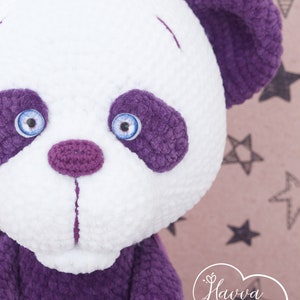 Lavender Panda Toy Pattern Amigurumi CROCHET Panda PATTERN image 6