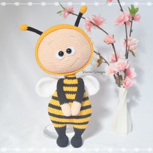 Bonnie in Bee Costume , Bee Doll Pattern PDF , Amigurumi Crochet Toy , Bonnie the Little Bee