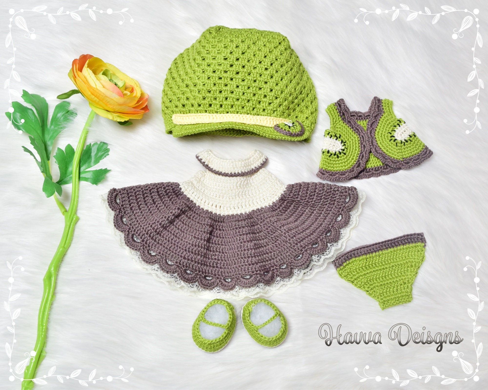 Kiwi Clothes For Mia Doll - Amigurumi Crochet Baby Dress Pattern