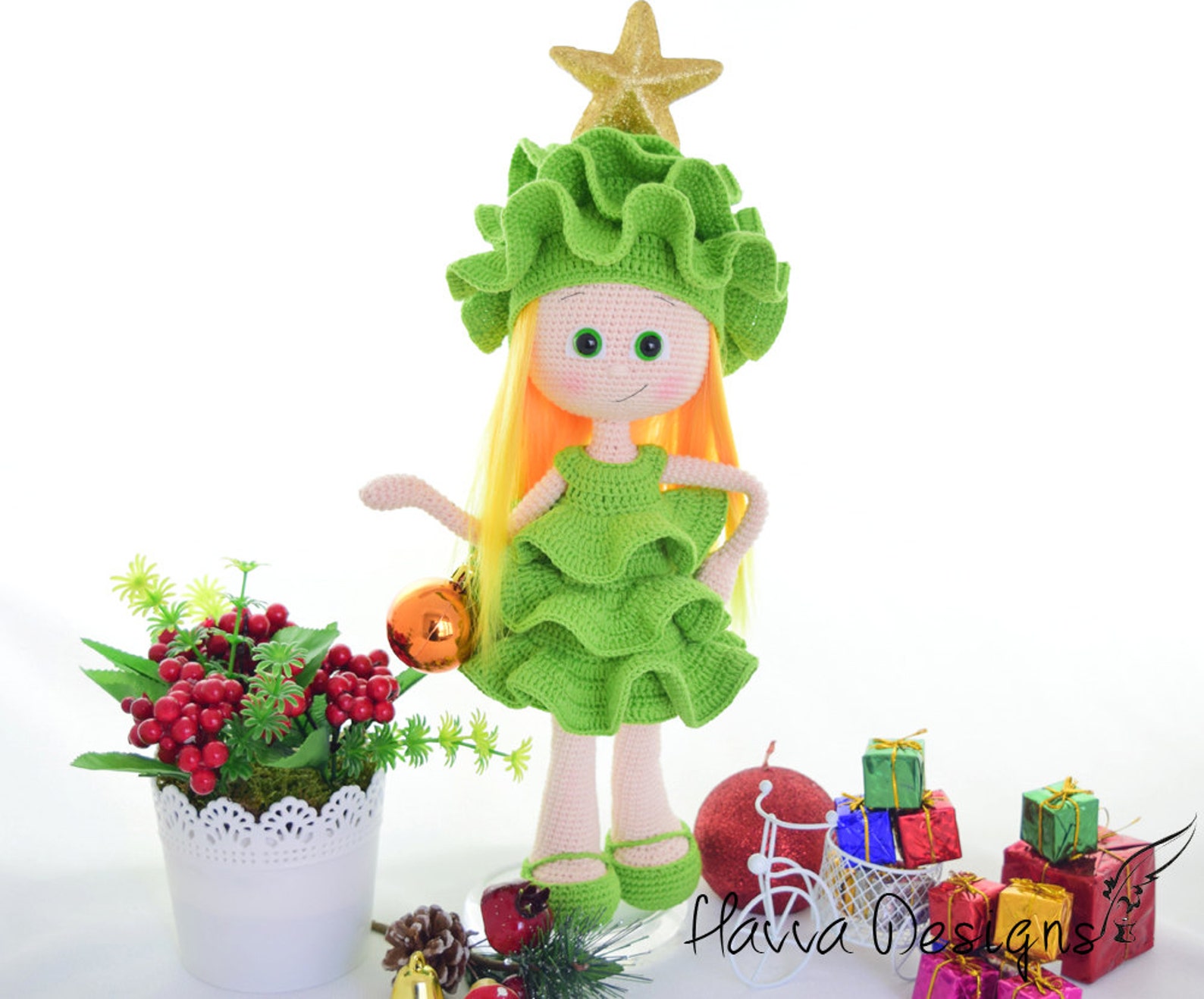 Doll With Pine Tree Costume Christmas Decoration Etsy Canada
