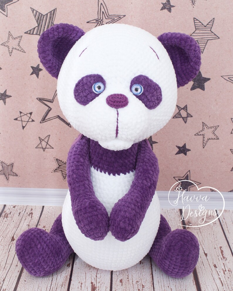 Lavender Panda Toy Pattern Amigurumi CROCHET Panda PATTERN image 3