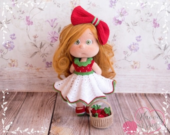 Mia Strawberry Girl - Amigurumi Strawberry Crochet Doll Pattern