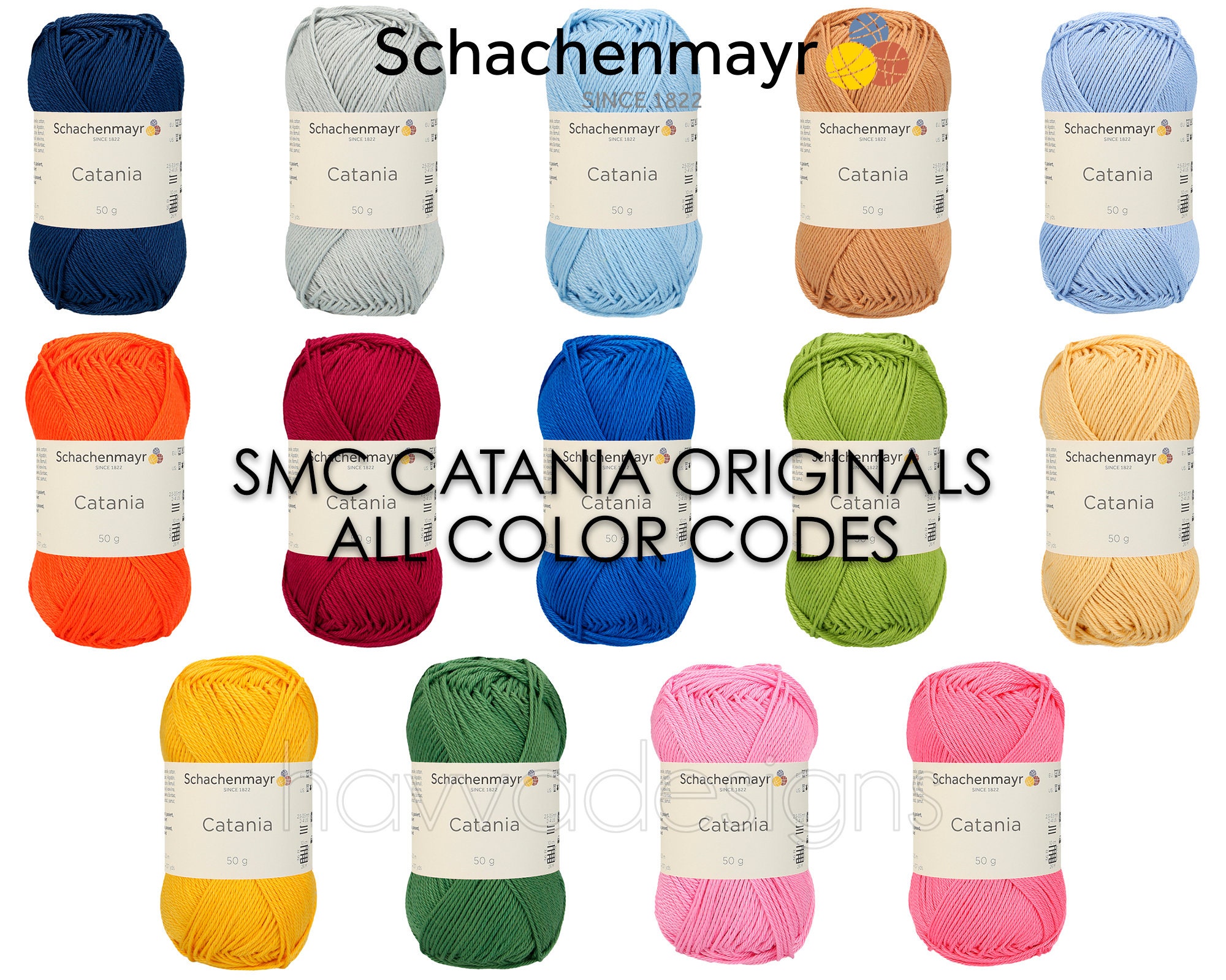 SMC Catania Originals Schachenmayr® Color codes 100 to 402, 50g 125m,…