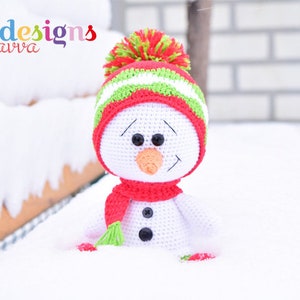 Cute Snowman Christmas Decoration, Snowman Crochet Pattern, Crochet Patterns, Amigurumi Pattern,Crochet Patterns Amigurumi image 4