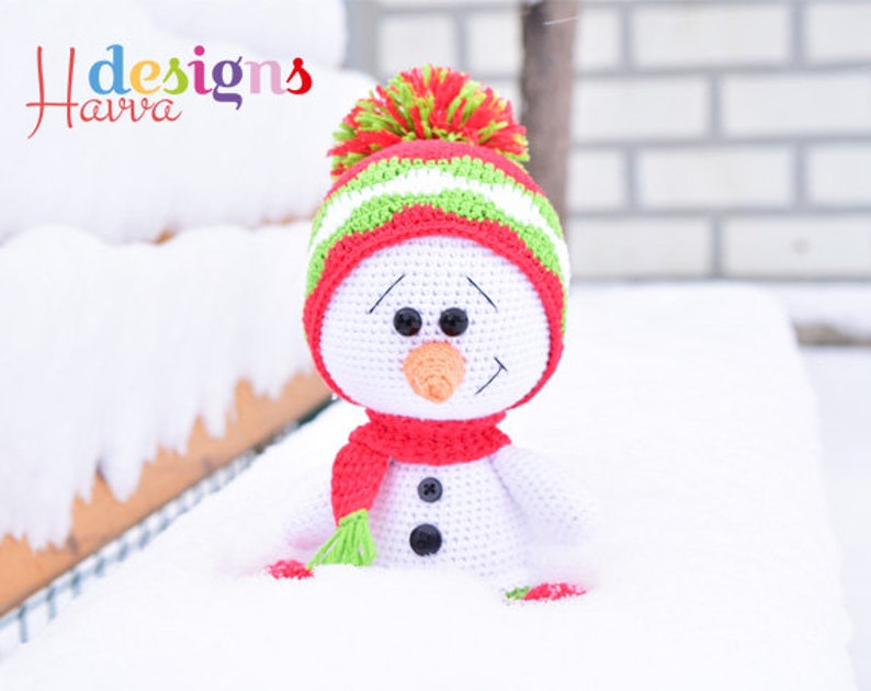 Cute Snowman Christmas Decoration, Snowman Crochet Pattern, Crochet Patterns, Amigurumi Pattern,Crochet Patterns Amigurumi image 4