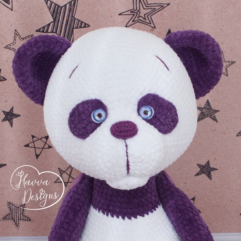 Lavender Panda Toy Pattern Amigurumi CROCHET Panda PATTERN image 5