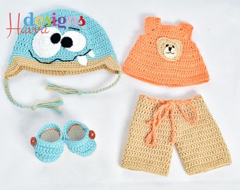 Monster Hat  and Clothes for Tommy (JUST CLOTHES) - Crochet Doll Suit Pattern