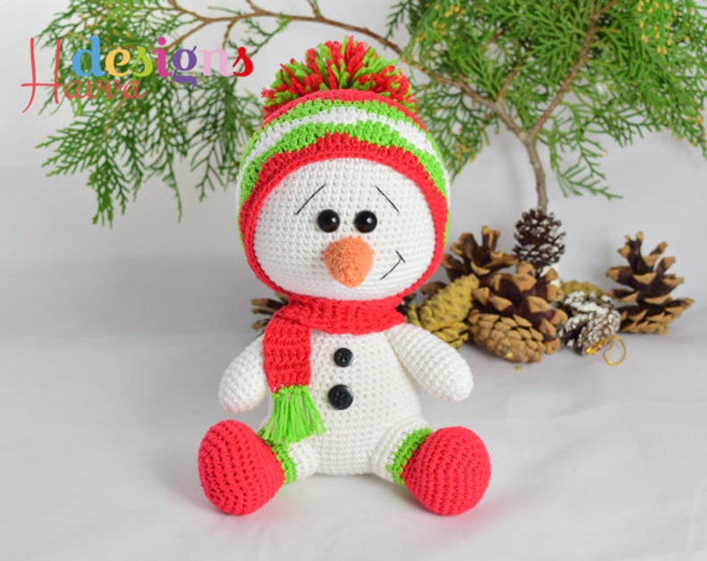 Cute Snowman Christmas Decoration, Snowman Crochet Pattern, Crochet Patterns, Amigurumi Pattern,Crochet Patterns Amigurumi image 2