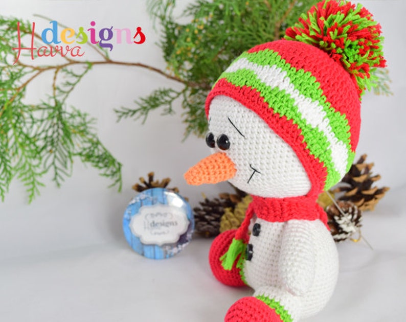 Cute Snowman Christmas Decoration, Snowman Crochet Pattern, Crochet Patterns, Amigurumi Pattern,Crochet Patterns Amigurumi image 3