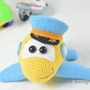 Captain Aero Plane Pattern , Amigurumi Airplane Toy PDF , Crochet Plush DIY Tutorial