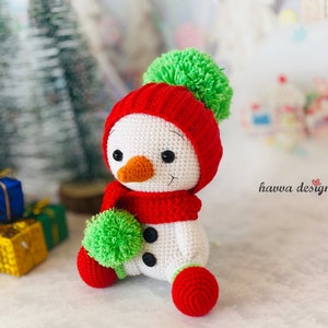Marshmallow the Cute Snowman Christmas Decoration - CROCHET Snowman PATTERN / Amigurumi PDF Tutorial