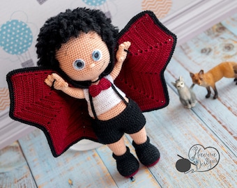 Vlad the Little Vampire - Crochet Vampire PATTERN - Halloween Toy Pattern