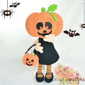Pumpkin Head Doll - Havva Designs CROCHET Halloween PATTERN / Amigurumi PDF Tutorial