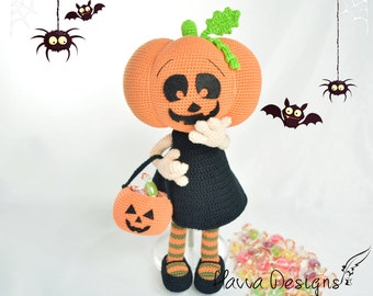 Pumpkin Head Doll - Havva Designs CROCHET Halloween PATTERN / Amigurumi PDF Tutorial