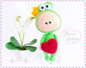 Bonnie the Frog Prince Pattern - Amigurumi CROCHET Frog PATTERN / Amigurumi PDF Tutorial