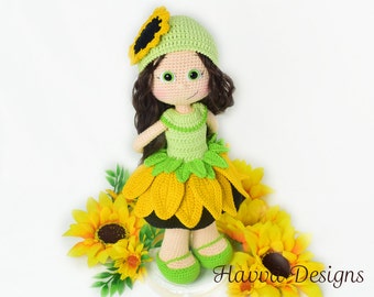 Amigrumi Sunfower Doll - CROCHET PATTERN