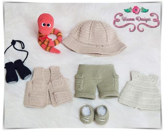 Amigurumi Safari Set for Tommy Doll - Amigurumi PDF CROCHET Safari Outfits PATTERN