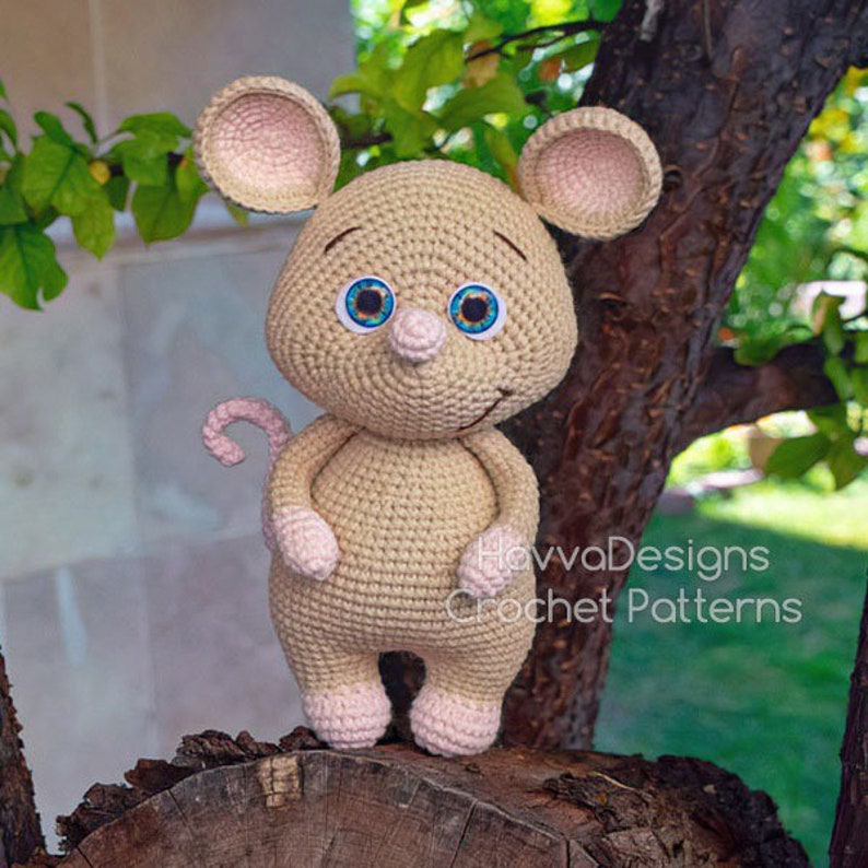 Bibbo Cute Mouse Havva Designs CROCHET PATTERN / Amigurumi Tutorial image 1