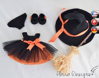 Witch Costume Set for Mia Doll - CROCHET Witch PATTERN / Amigurumi PDF Tutorials