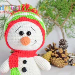 Cute Snowman Christmas Decoration, Snowman Crochet Pattern, Crochet Patterns, Amigurumi Pattern,Crochet Patterns Amigurumi image 5