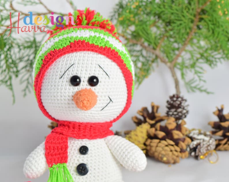 Cute Snowman Christmas Decoration, Snowman Crochet Pattern, Crochet Patterns, Amigurumi Pattern,Crochet Patterns Amigurumi image 5