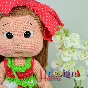 Mia Doll Strawberry Girl  - Amigurumi PDF Crochet Doll Pattern