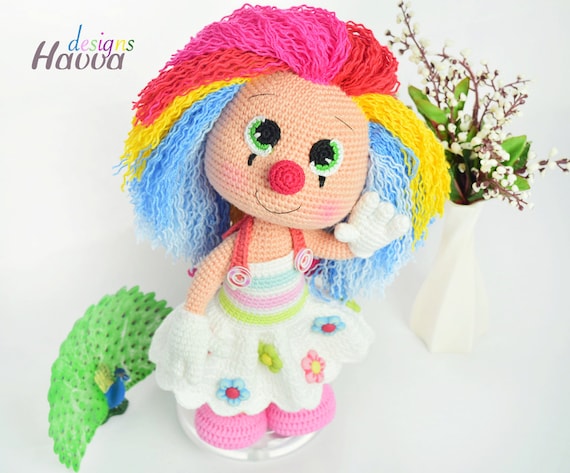 crochet clown doll