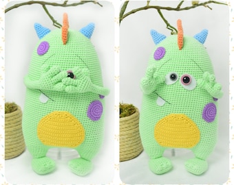 Cute Monster Toy Kuboo - HavvaDesigns CROCHET Monster PATTERN / Amigurumi PDF Tutorial