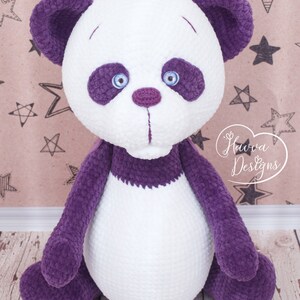 Lavender Panda Toy Pattern Amigurumi CROCHET Panda PATTERN image 4