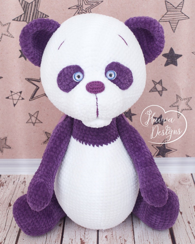 Lavender Panda Toy Pattern Amigurumi CROCHET Panda PATTERN image 4