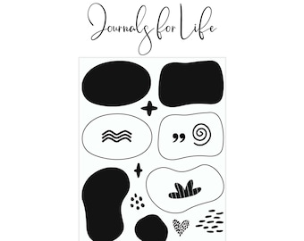 Modern Blobs Stamp Abstract for journals, planners, notebooks, backgrounds, tags and scrapbooks