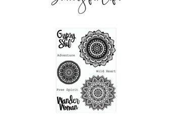 Wander Woman 3x4 Clear Stamp featuring journaling prompts