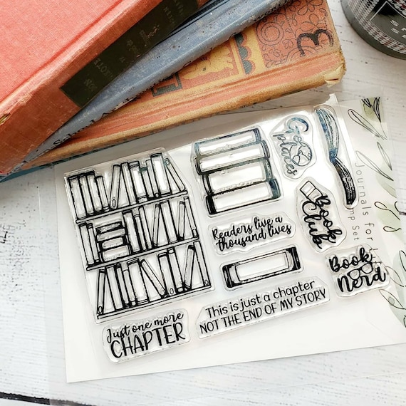 Reading Stamp, Clear Bullet Journal Planner Stamp, Bujo Stamp, Bookish Five  Star Rating Book Stack Stamp, Book Review Stamp Set 