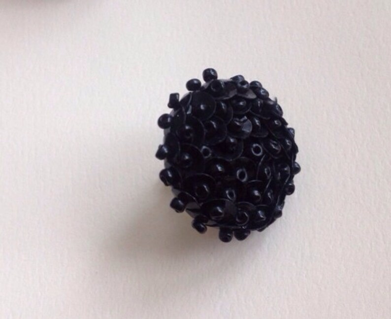 Vintage Black Beaded and Sequenced Clip On Earrings Etsy