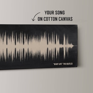 2nd Anniversary Gift For Him Cotton Canvas Sound Wave Art QR Code Wedding Song image 1