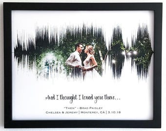 1st Year Paper Anniversary Gift for Husband or For Wife Sound Wave Art