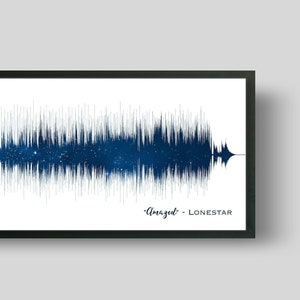 Cadeau parfait pour un anniversaire de mariage et une musique murale - Cadeau artistique onde sonore pour femme - Carte des étoiles personnalisée de votre chanson préférée