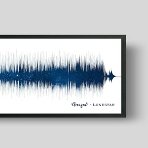 Soundwave Art Gift For Wife - Custom Star Map of Favorite Song - Perfect Paper Anniversary and Music Wall Art Gift