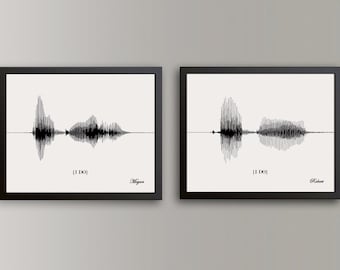 Custom Soundwave Art | First Anniversary Gift | Wedding Vows Print | His and Hers Wall Decor