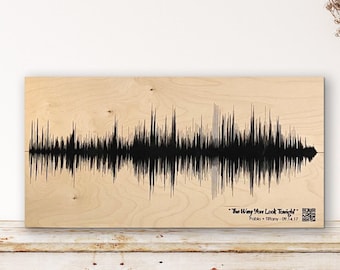 5th Anniversary Wood Print: Custom Sound Wave Art Gift