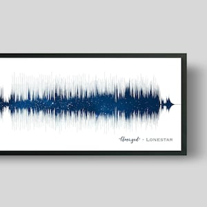 Cadeau d'anniversaire de mariage 45e saphir | Ondes sonores | Chanson préférée, carte personnalisée des étoiles | Décoration murale musique