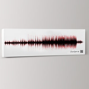 2nd Anniversary Gift For Him | Cotton Canvas Sound Wave Art QR Code | Wedding Anniversary Gift | Music Wall Art