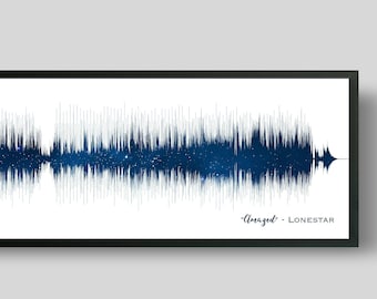 Soundwave Art | Paper Anniversary Gifts | Music Wall Art | Favorite Song Night Sky Print
