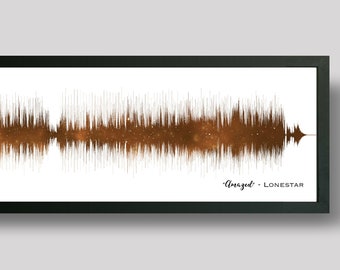 8th Anniversary Gift | Bronze Anniversary Gift | Song Soundwave Art | Custom Star Map