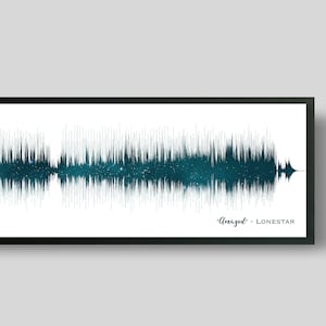 Custom Song Soundwave Art, Emerald Night Sky - Music Wall Decor Gift for Weddings and Anniversaries