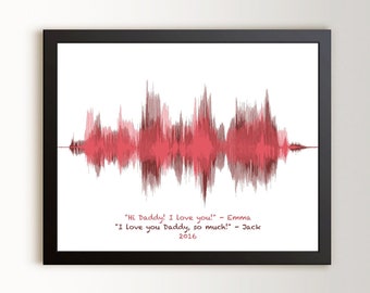 Dad Gift from Daughter | Voice Recording Sound Wave Art | Gifts for Dad from Kids | Father&#39;s Day Gift