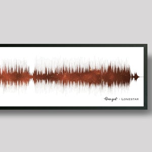 7th Anniversary Gift | Copper Anniversary Gift | Soundwave Art | Night Sky Print